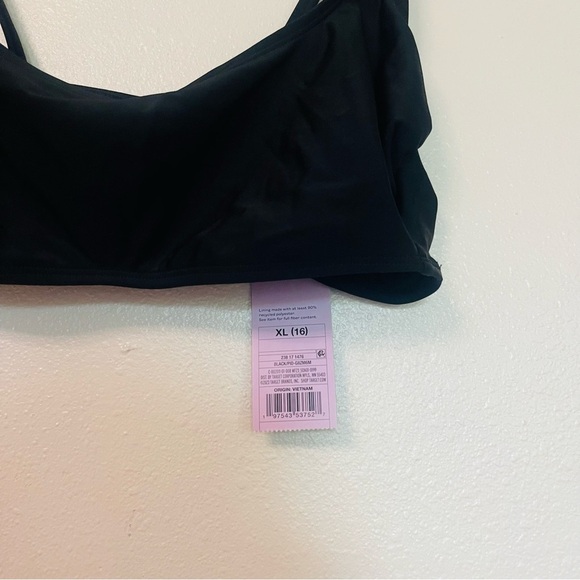 NWT Wild Fable Solid Black Swim Top Bikini Top Size XL - Picture 3 of 6